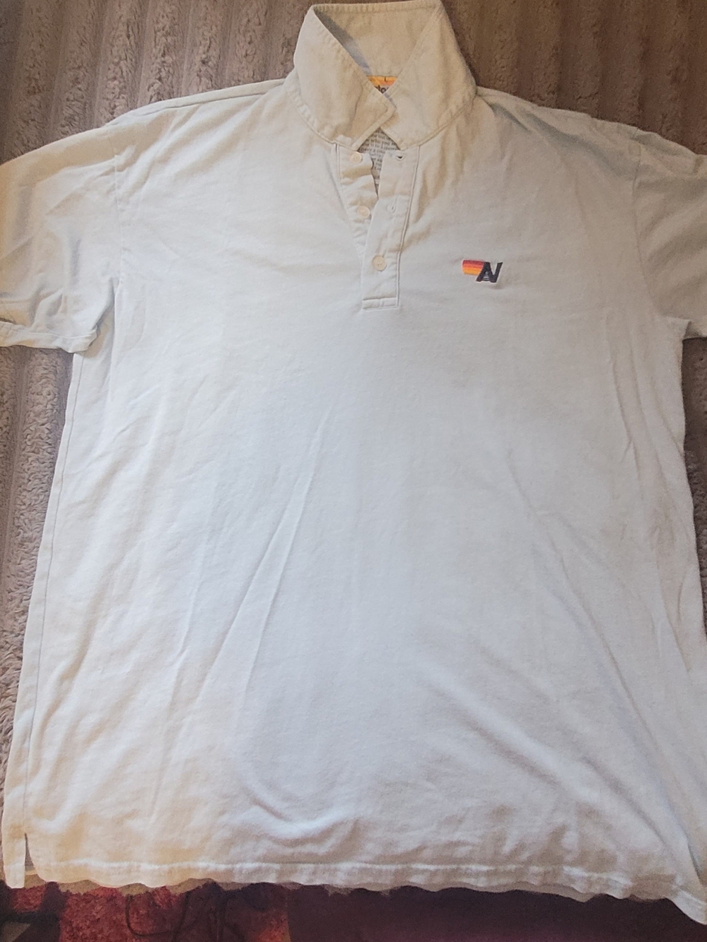 Aviator Nation Pale Blue Polo Sz L